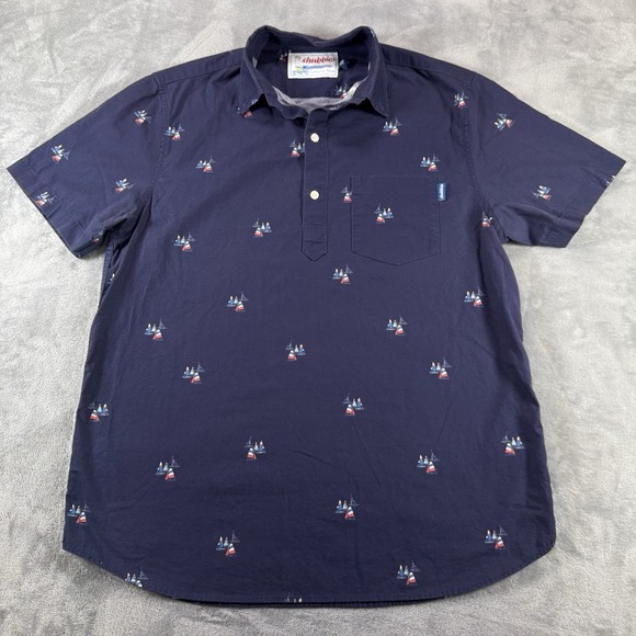 chubbies Other - Chubbies Nautical By Nature Men's Large Sailboat Allover Print 1/4 Button